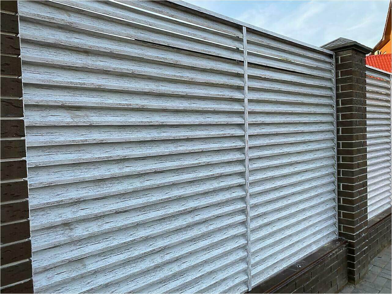 забор жалюзи беленый дуб фото2 в Нижнем Тагиле