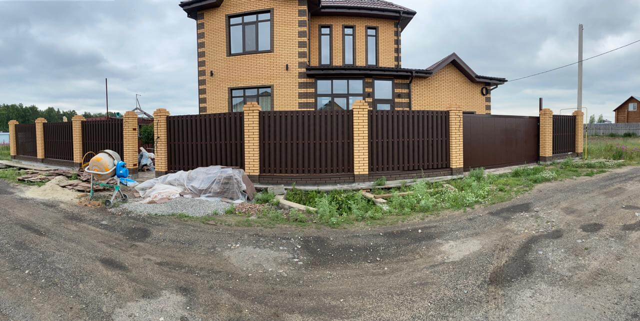 забор из штакетника Шоколад двухсторонний фото1 в Нижнем Тагиле