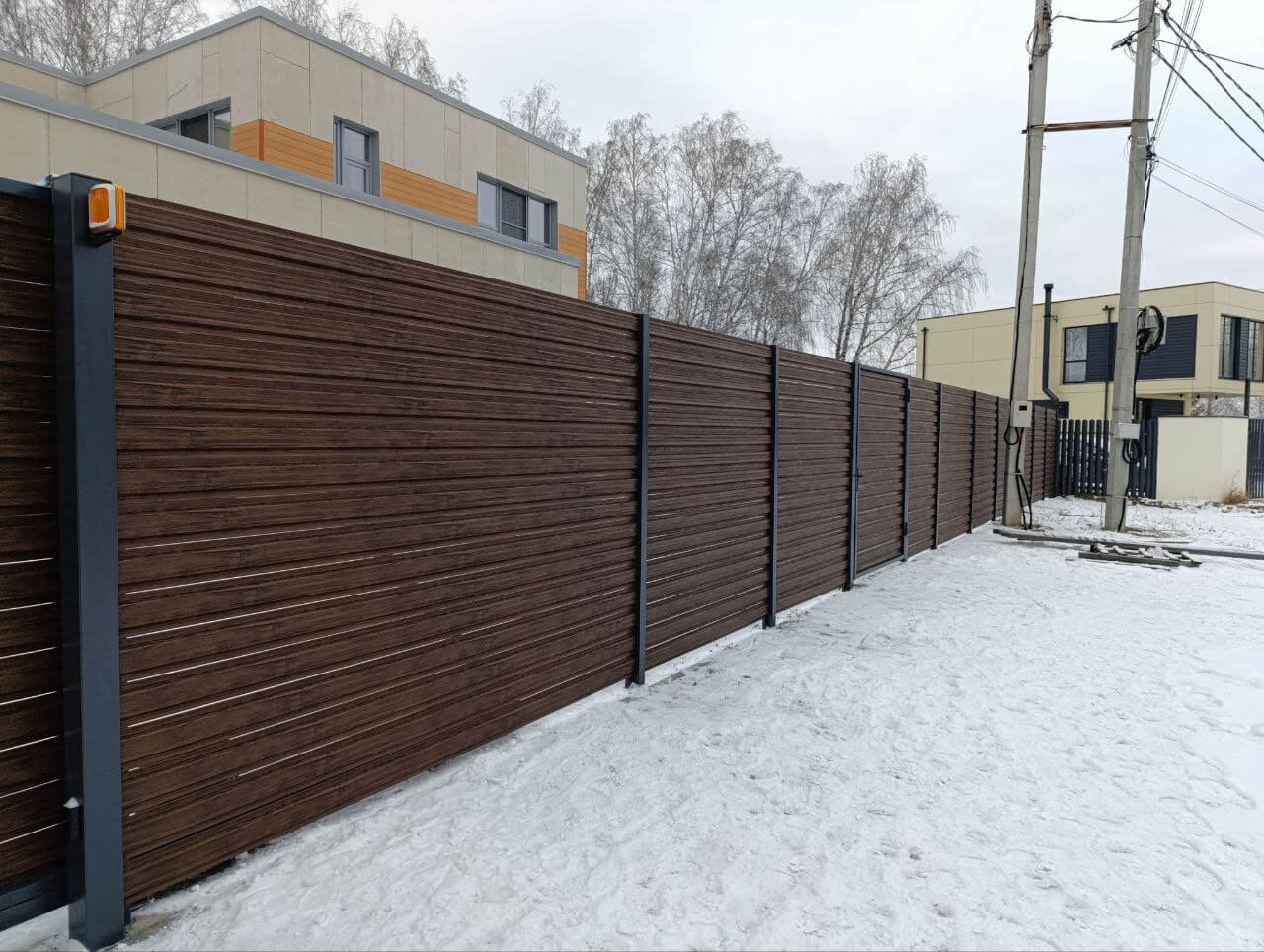 Забор-ранчо из евроштакетника 58м Темный Каштан 3D Принтек фото 4 в Нижнем Тагиле
